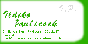 ildiko pavlicsek business card